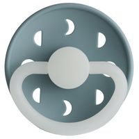 FRIGG Silicone Glow in the Dark Moon Pacifier - Size 1 - Stone Blue